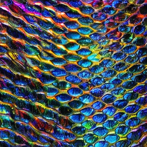 94359-3158658243-close up of fish scales, iridescent rainbows, a thousand eyes, oil painting.webp